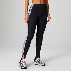 Striped Flare Pants Fabletics Motion 365+ black NWT pull on pants quick dry